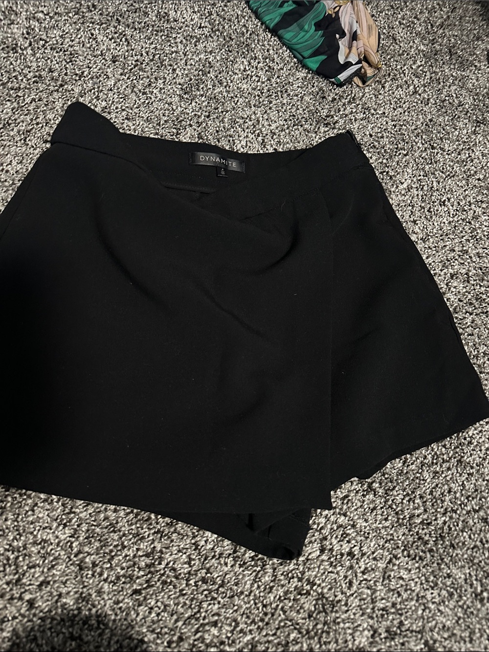 Dynamite Black Wrap-Style Skort